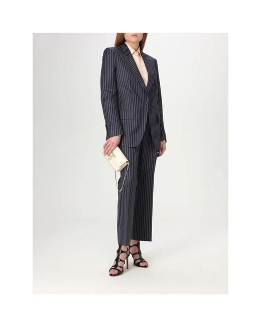 Tom Ford Blue Straight Trousers