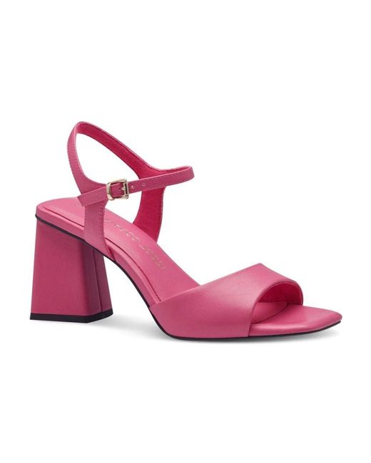 Marco Tozzi Pink Rosa Flache Sandalen Für Frauen