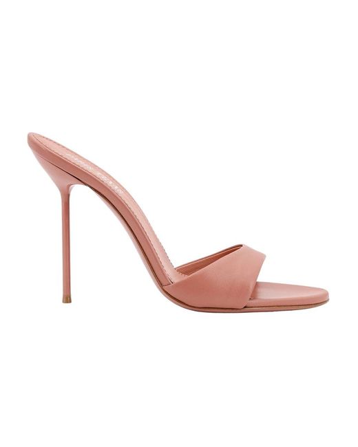Sandali in pelle stiletto fatti in italia di Paris Texas in Pink