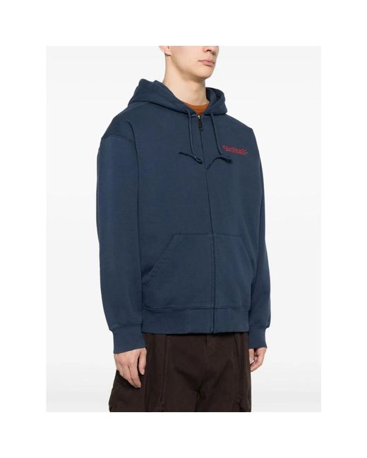 Carhartt Hoodies & Sweatvesten ,Blauw ,Katoen Blauwe Sweater Met Rits En Logo in het Blue voor heren