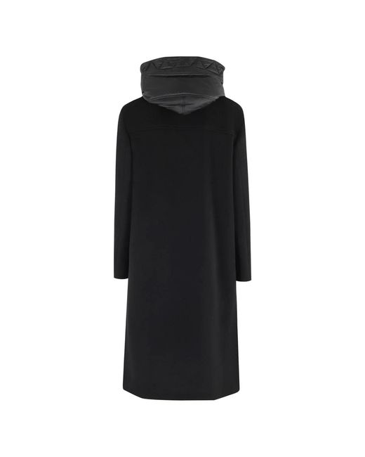 Fay Jassen ,Zwart ,Zwarte Lange Jas Met Binnenste Bib in het Black