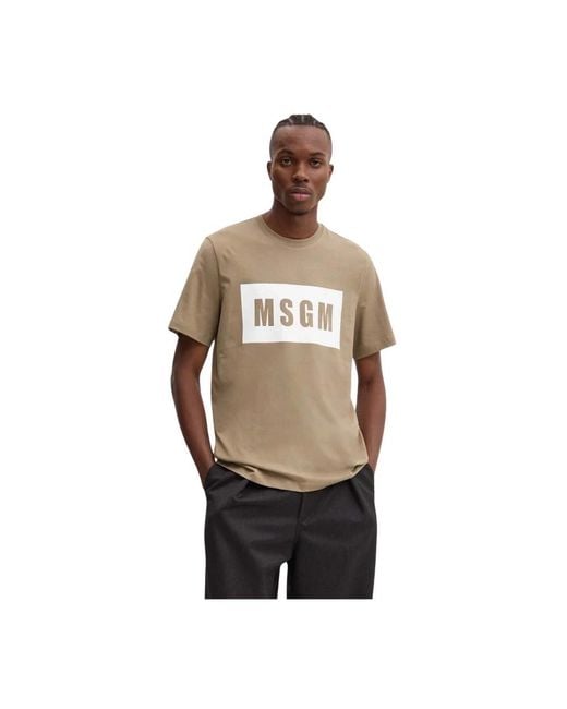 MSGM Ronde Hals T-Shirt in het Metallic voor heren
