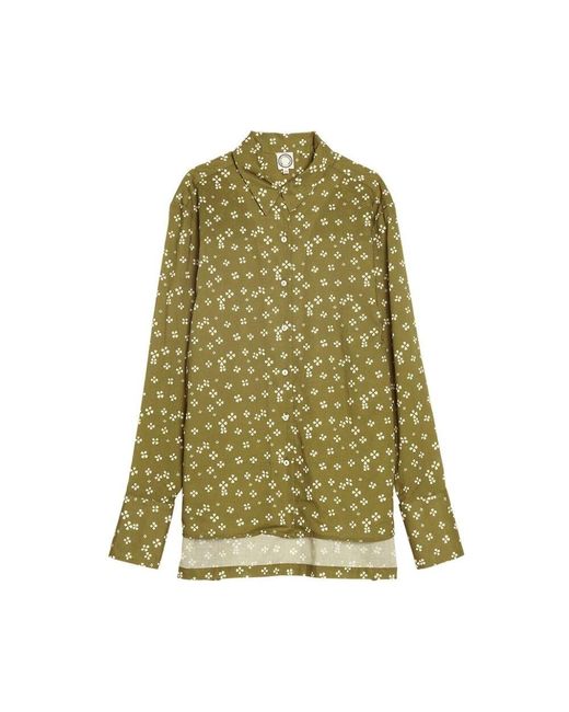 Ines De La Fressange Paris Green Lucky khaki hemd mit exklusivem druck
