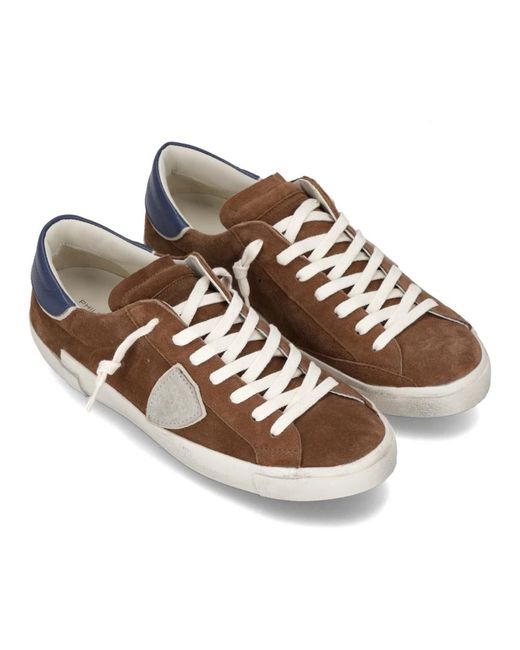 Philippe Model Schoenen ,Bruin ,Katoen Prsx Tennis in het Brown voor heren