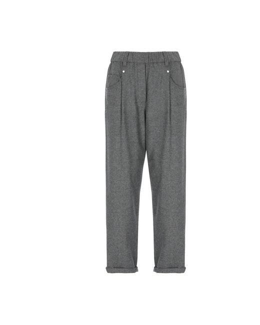 Straight Trousers Brunello Cucinelli en coloris Gray