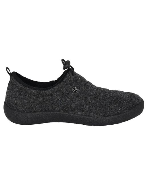 Rohde Schoenen ,Grijs ,Leer Grijze Leren Damesslipper in het Black
