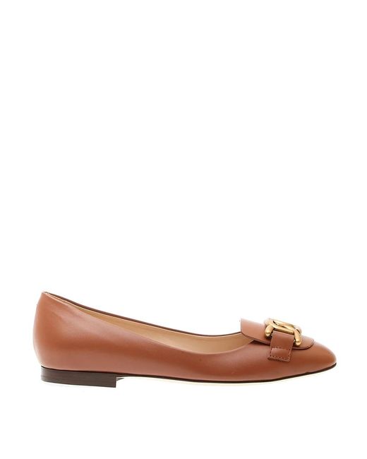 Tod's Brown Chic Ballerina With Buckle
