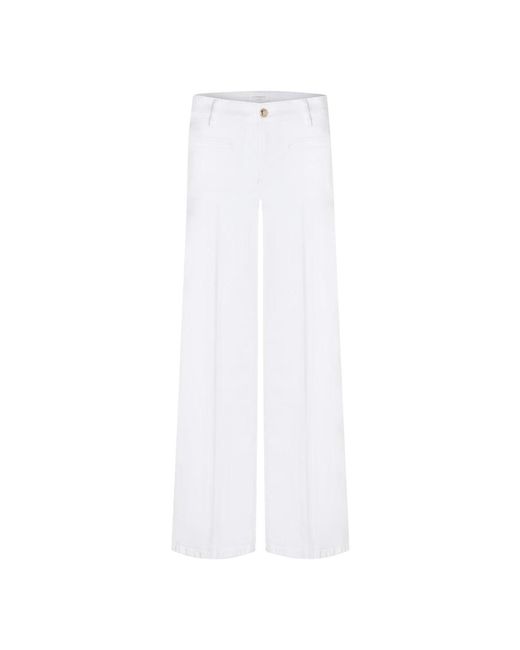 Cambio White Wide Trousers