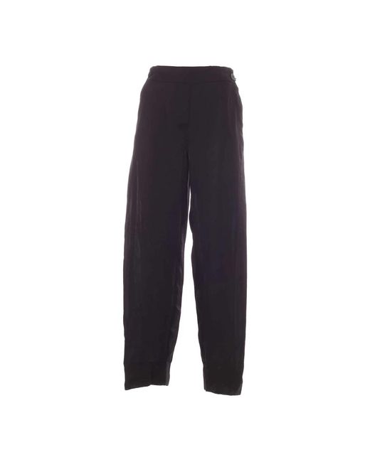 DKNY Broeken ,Zwart ,Polyester Zwarte Wijde Broek in het Blue