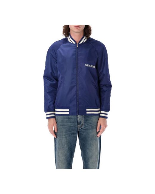 Valentino Garavani Blue Bomber Jackets for men
