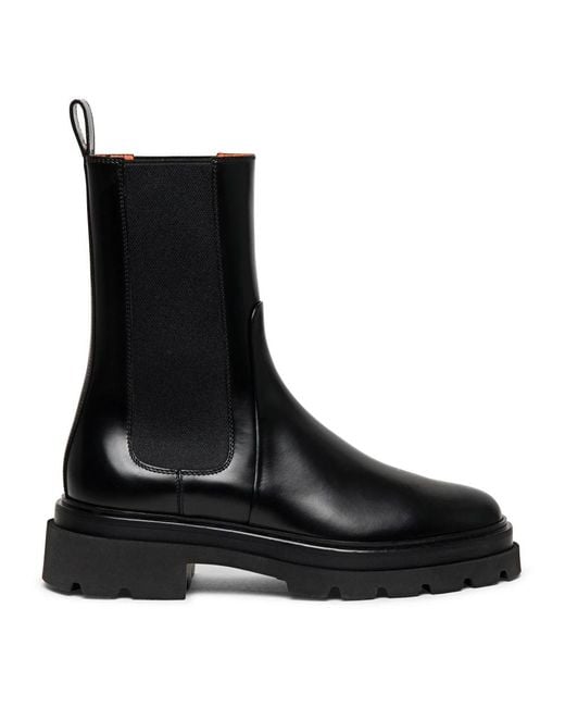 Santoni Black Ankle Boots