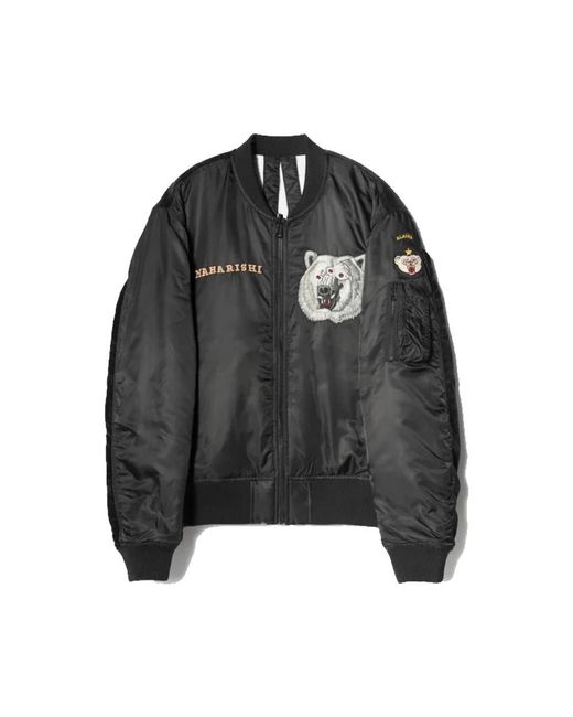 Maharishi Jassen ,Zwart ,Katoen The Alaskan Tour Embroidered Velvet Jacket in het Black voor heren