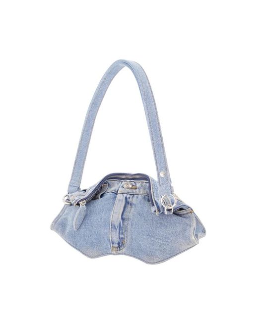 McQueen Blue Shoulder Bags
