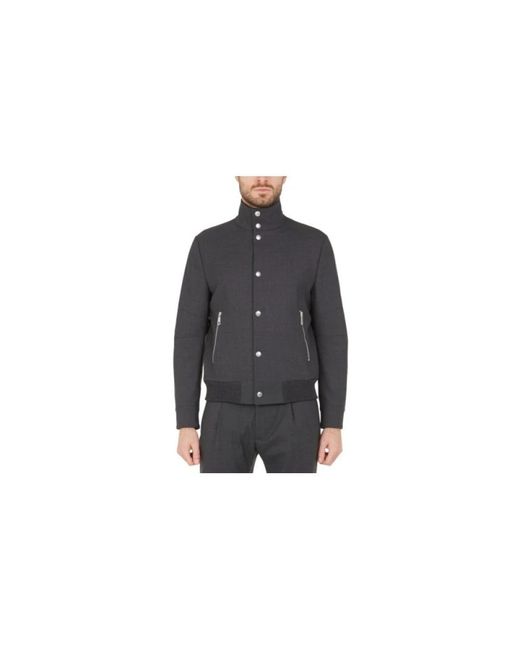 Paolo Pecora Black Bomber Jackets for men