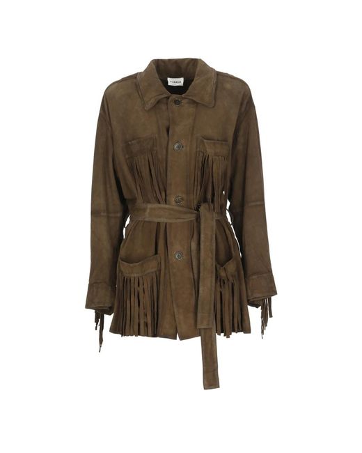 Leather Jackets P.A.R.O.S.H. de color Brown