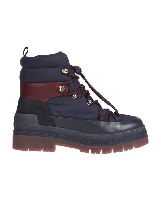 Tommy Hilfiger Blue Lace-Up Boots