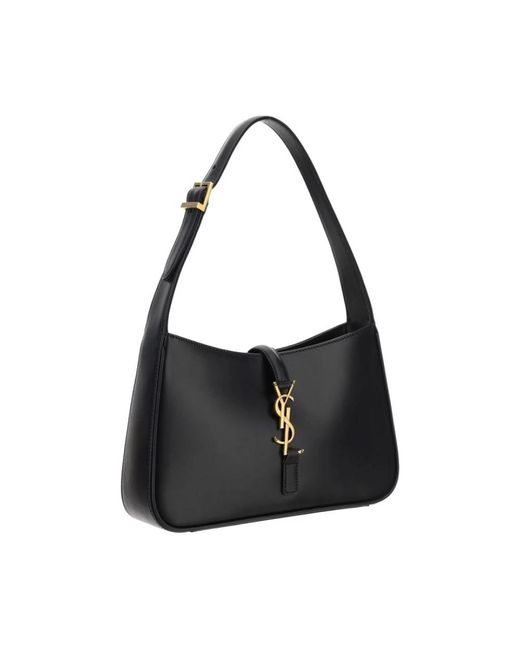 Saint Laurent Black Hobo Schultertasche Mit Ysl Verschluss