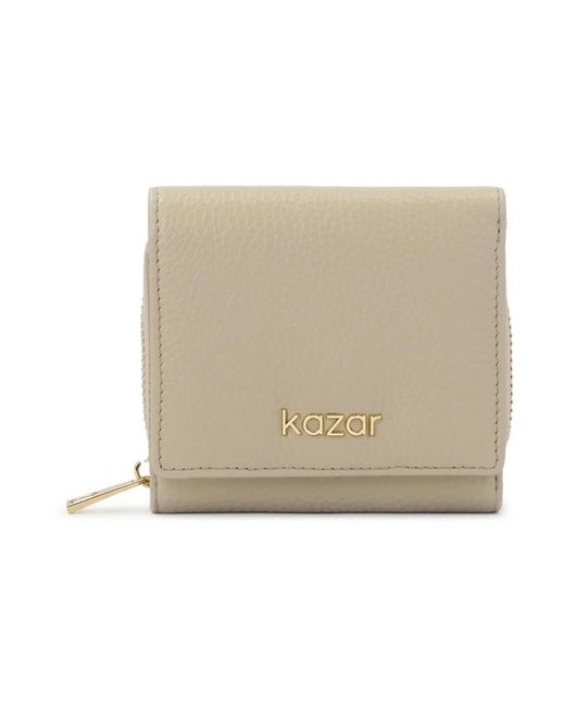 Kazar Accessoires ,Grijs ,Leer Lichtgrijze Leren Portemonnee in het Natural