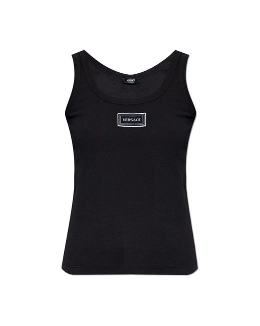 Sleeveless Tops Versace en coloris Black