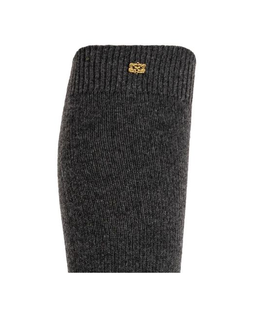 Ganni Ondergoed ,Grijs ,Wol Wool Mix Socks in het Black