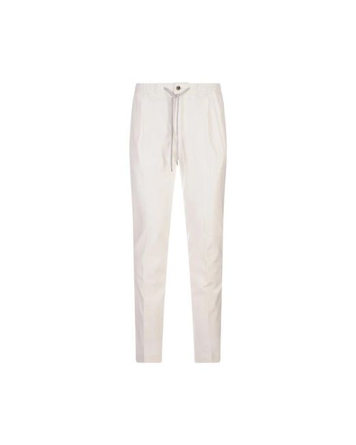 PT Torino White Slim-Fit Trousers for men