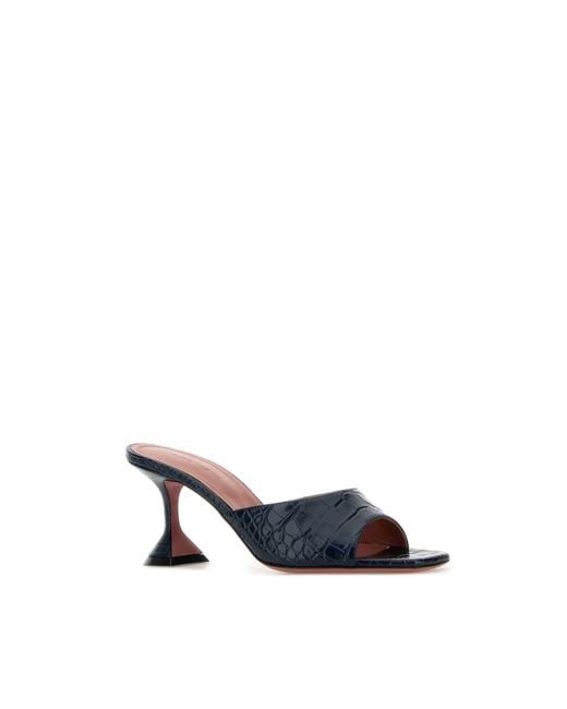 AMINA MUADDI Blue Heeled Mules