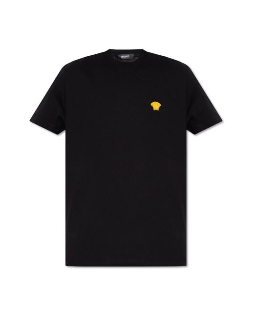 Versace Tops ,Zwart ,Katoen T-Shirt Met Medusa-Gezicht in het Black voor heren