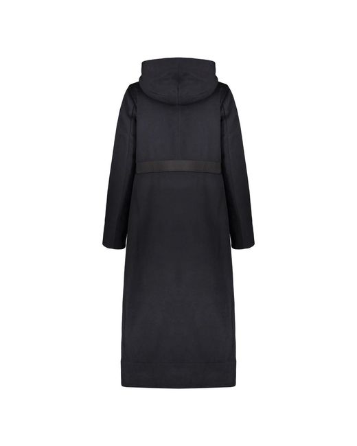 Moorer Jassen ,Blauw ,Wol Omkeerbare Wollenmix Jas Met Capuchon in het Black