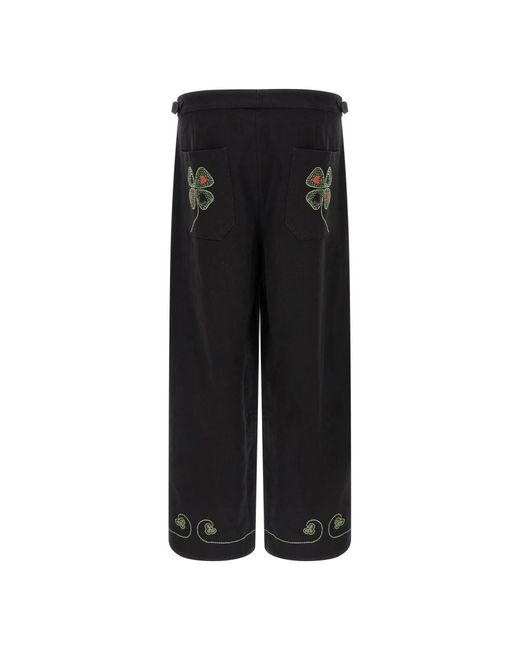 Bode Black Wide Trousers for men