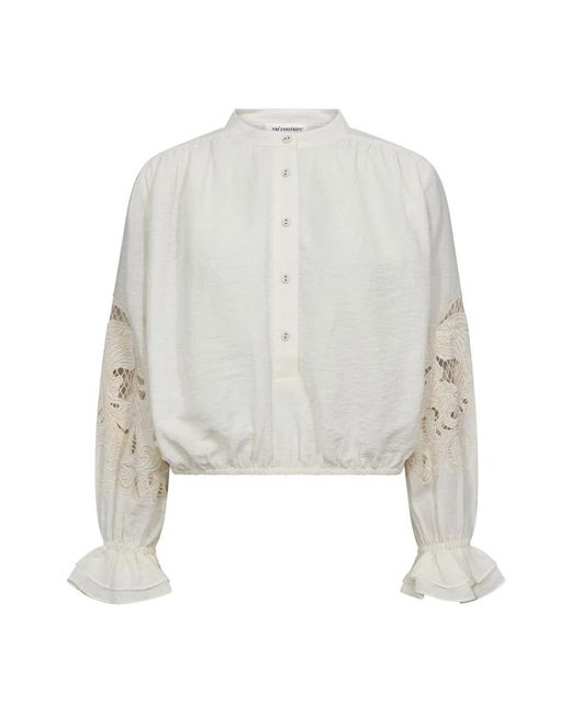 Blouses co'couture de color White