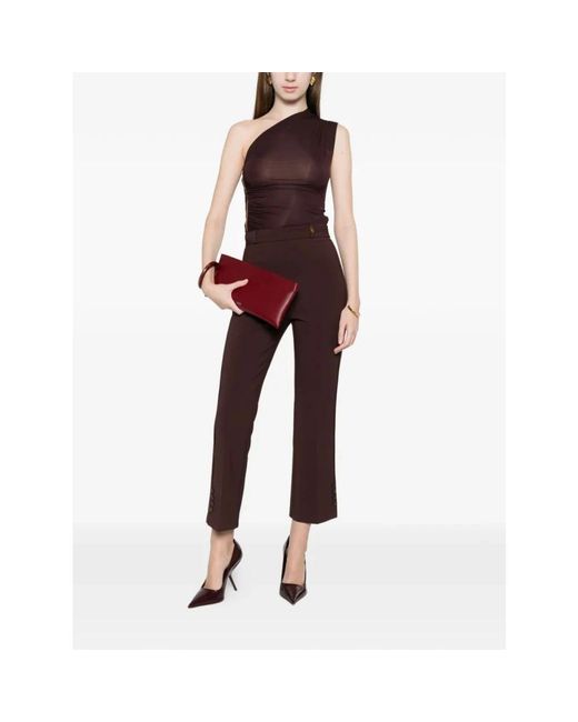 Elisabetta Franchi Brown Cropped Trousers