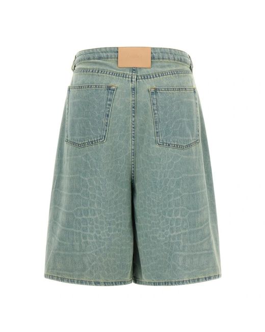 Nude Green Denim Shorts