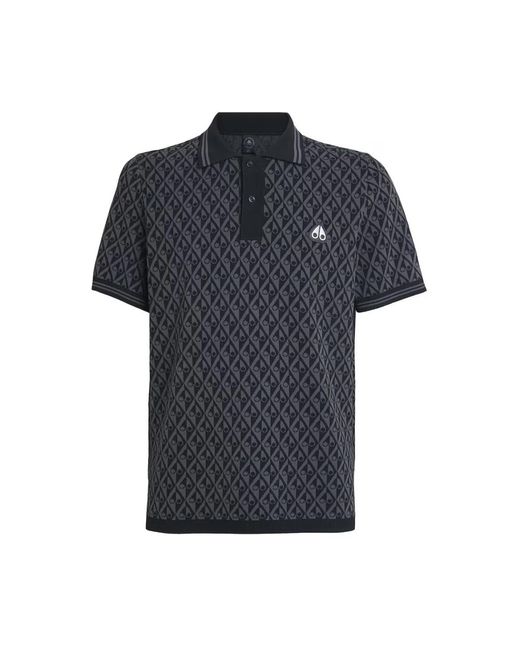Moose Knuckles Tops ,Zwart ,Apex Knit Polo in het Blue voor heren