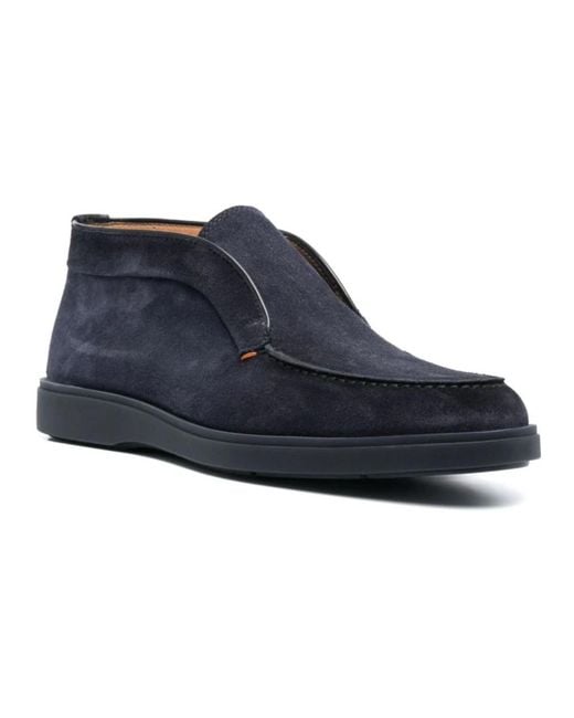 Santoni Blue Ankle Boots for men