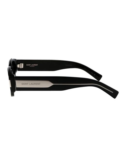Saint Laurent Black Cateye sonnenbrille mit grauen gläsern