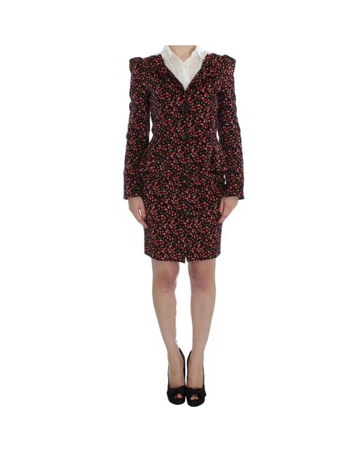 Completo floreale con giacca e gonna di Bencivenga in Red
