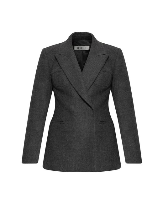 Rohe Wolblazer Met Enkele Split in het Black
