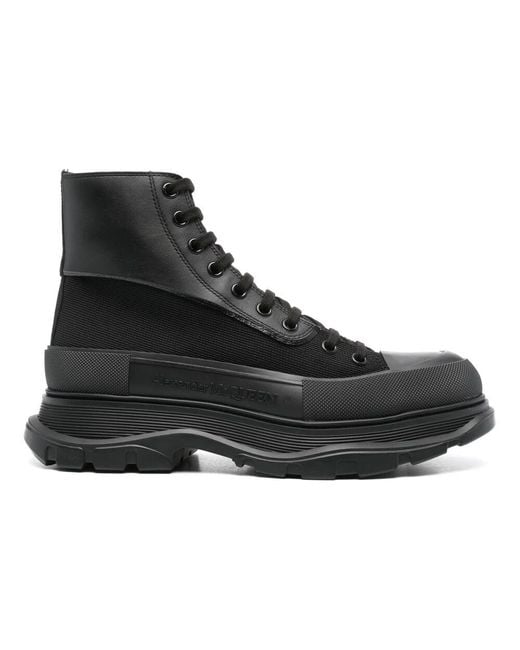 Alexander McQueen Black Lace-Up Boots for men