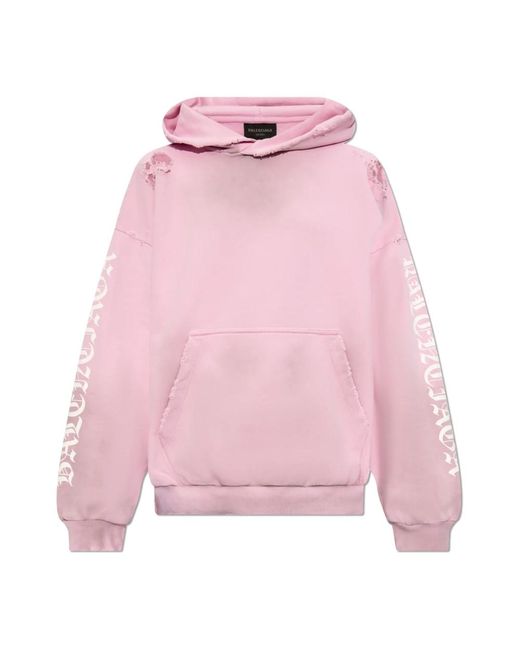 Balenciaga Pink Vintage-effekt sweatshirt