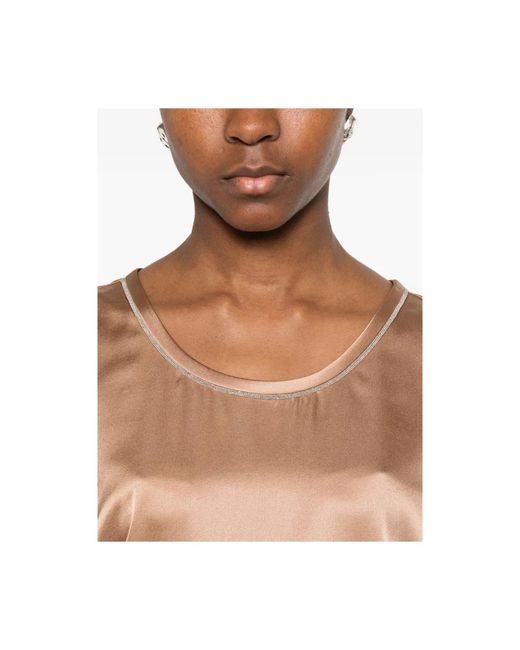 Panicale Brown Sleeveless Tops