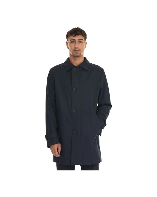 Boss Blue Single-Breasted Coats for men