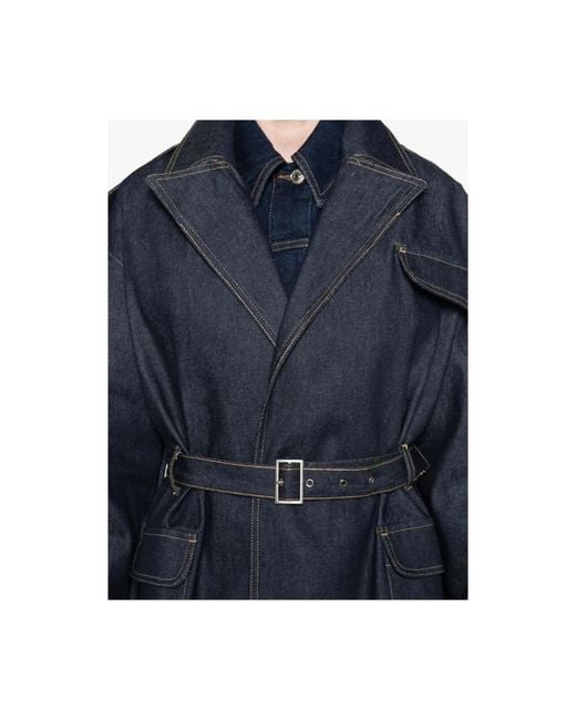 Lois Donkerblauwe Sweater Met Riem En Peak Revers in het Blue