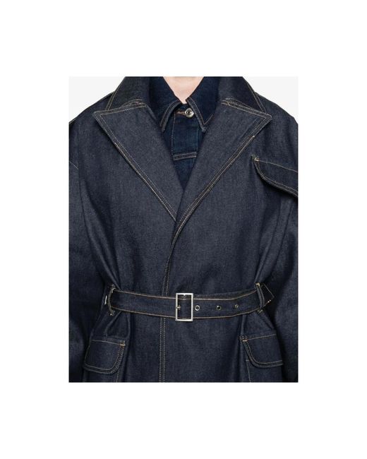 Lois Donkerblauwe Sweater Met Riem En Peak Revers in het Blue