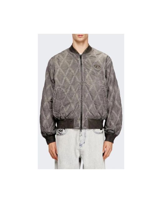DIESEL Gray Bomber Jackets for men