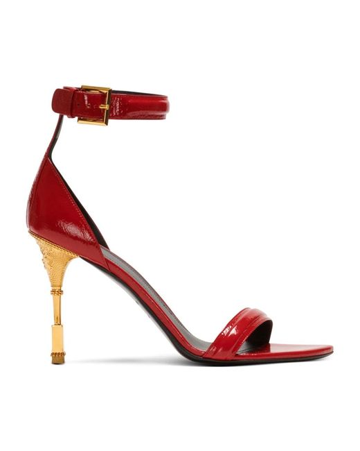 Moneta sandali in vernice di Balmain in Red