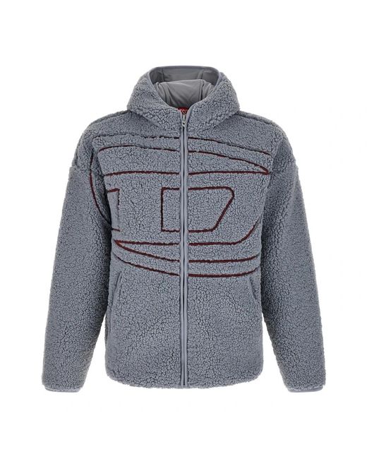 DIESEL Gray Faux Fur & Shearling Jackets for men