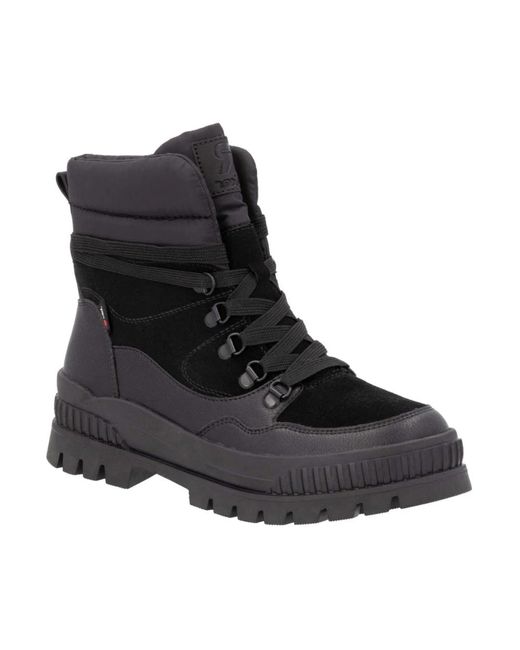 Rieker Black Lace-Up Boots