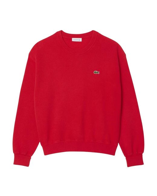 Round-Neck Knitwear Lacoste de color Red
