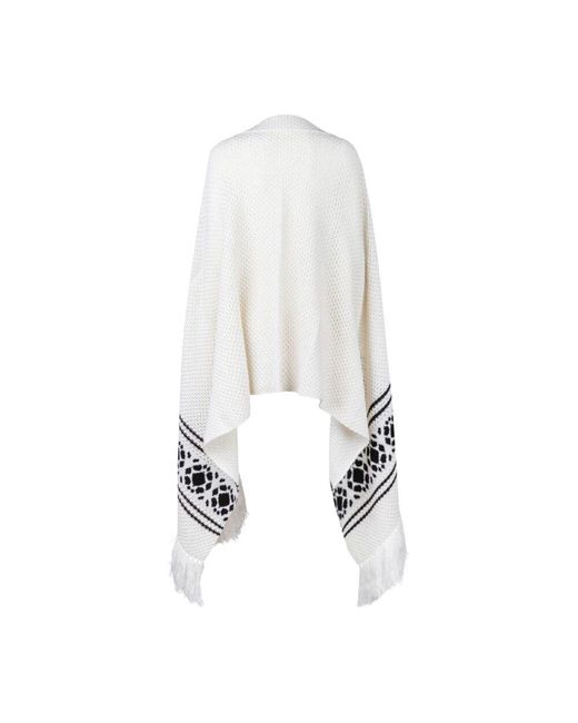 Max Mara White Gehäkelter Woll-Kaschmir-Schaljacke
