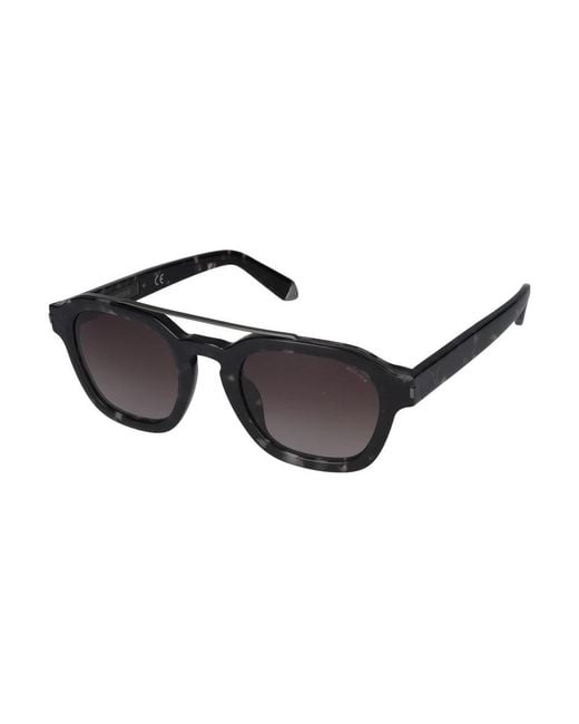 Lunettes De Soleil Police 6QSB Homme - Modèle SPLB46M - Monture Bleue Plastique